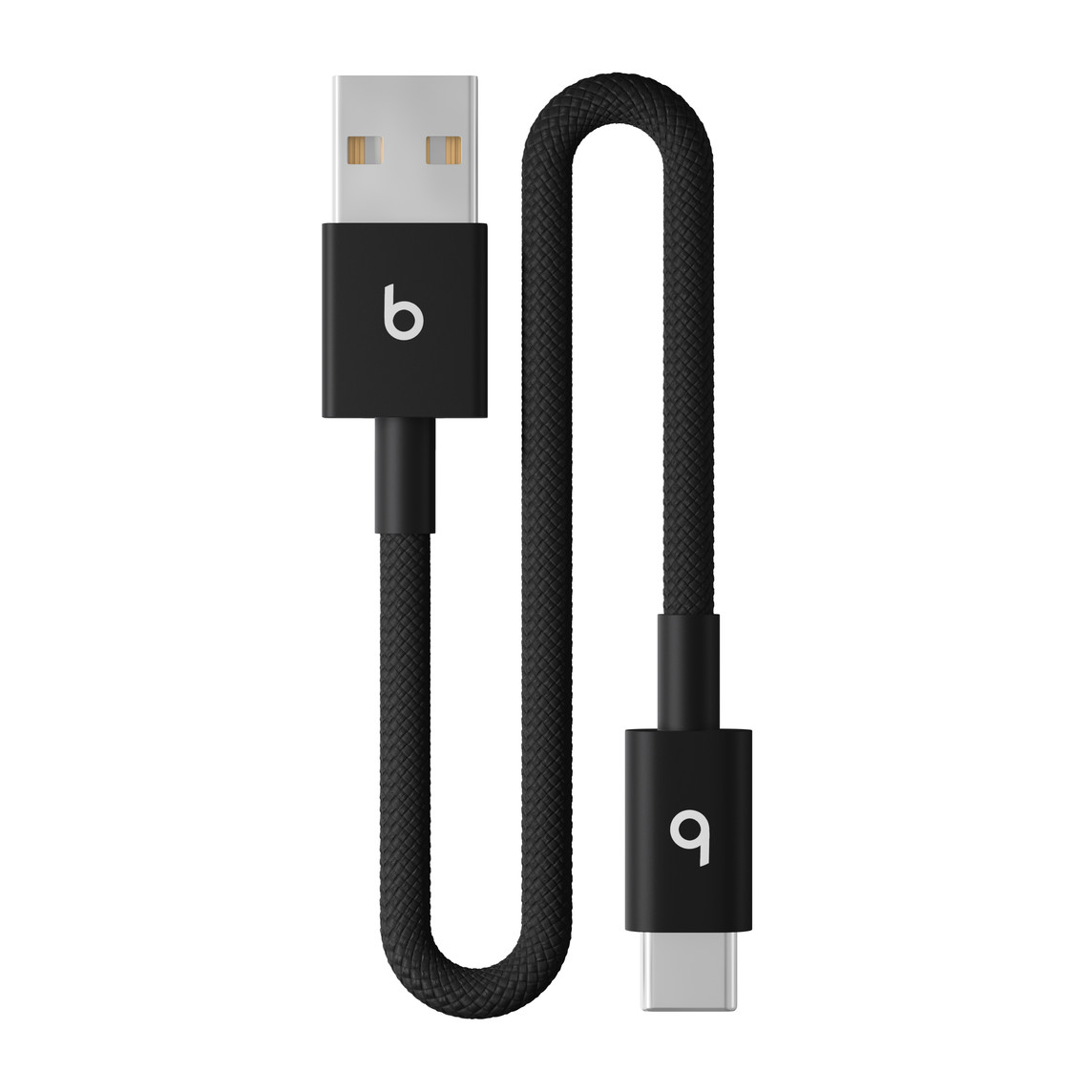 Beats USB-A – USB-C編み込み式充電ショートケーブル（20cm）– ボルトブラック